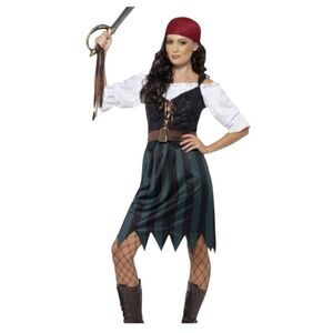 Lady Pirate Deckhand Costume Captain Jack Sparrow's Girlfriend Vibes Renaissance